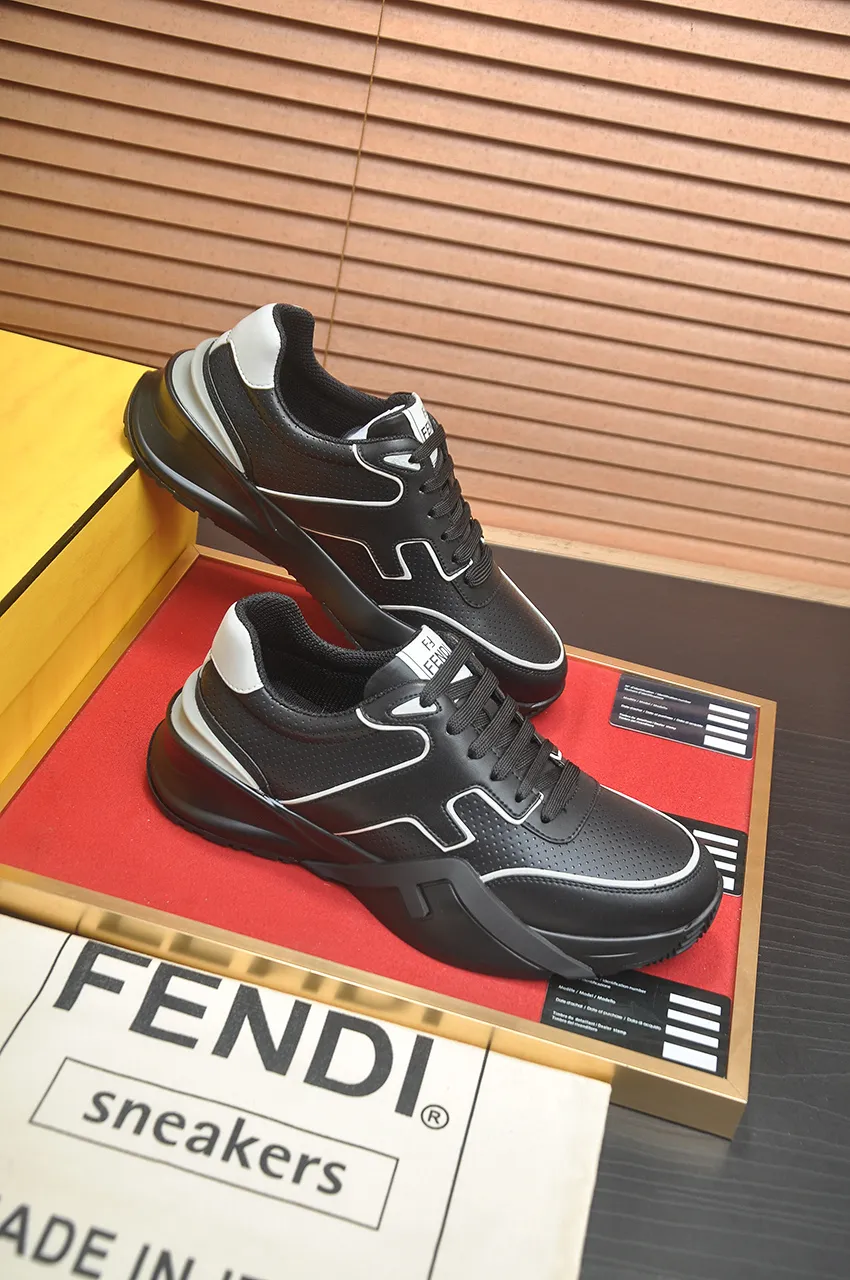 Men's shoes 💰600💶 [Fendi] The latest casual sports shoes 🔥 Many 💑 stars have the same style FD match. The original version is a one-to-one replica. Designer Kim Jones's first fendi match and Donkey brand Trainer basketball sneakers. Material: Original silk mesh. Lining: Breathable mesh. Packaging: Original 1:1 matching high-end packaging. Size: 38-45 (45 is custom-made and cannot be returned or exchanged)